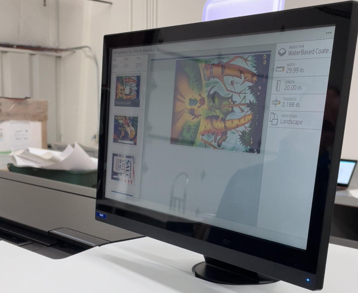 HP PageWide XL Pro Screen Display during printing