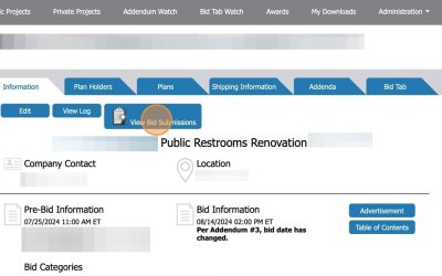 How to View eBid Submissions in the Plan Room