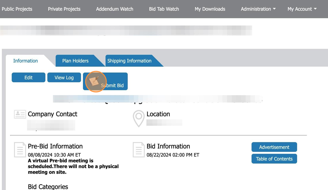 How to submit an eBid on the Plan Room