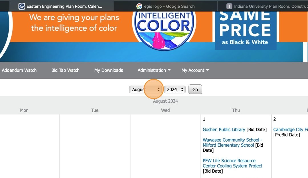 How to View Bid Dates by Month